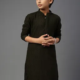 YK Boys Ethnic Motif Chikankari Embroidered Straight Kurta-picture-31