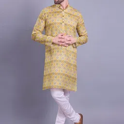 SHIWAM ETHNIX Floral Printed Mandarin Collar Kurta-picture-37