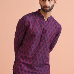 KISAH Men Quirky Thread Work Short Kurta-image-22