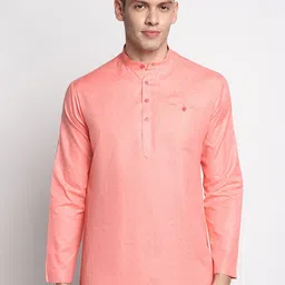 DEVOILER Men Pink Cotton Short Kurta-picture-49