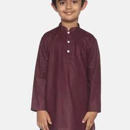 Sethukrishna Boys Maroon Solid Pure Cotton Kurta-47