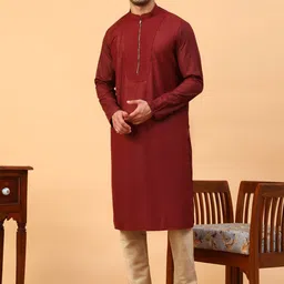 TABARD Mandarin Collar Cotton Straight Kurta-image-94