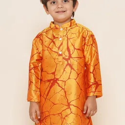 Sethukrishna Boys Abstract Printed Mandarin Collar Kurta-15