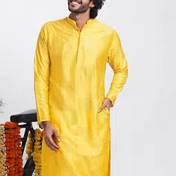 KISAH Embellished Mandarin Collar Straight Kurta-87