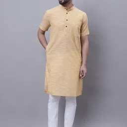 even Band Collar Straight Pure Cotton Kurta-picture-36