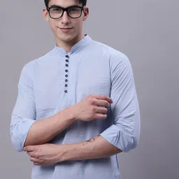 WESTCLO Geometric Printed Mandarin Collar Pure Cotton Straight Kurta-picture-18
