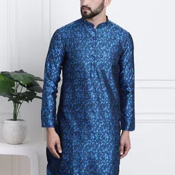 SOJANYA Geometric  Woven Design Mandarin Collar Kurta-image-34