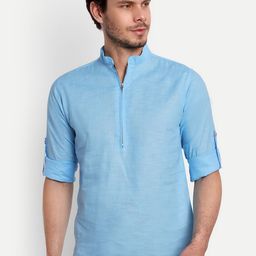 Vida Loca Mandarin Collar Pure Cotton Kurta-image-93