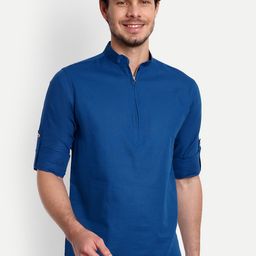Vida Loca Mandarin Collar Pure Cotton Kurta-image-9
