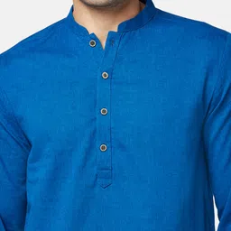 indus route by Pantaloons Men Blue Solid Kurta-image-20