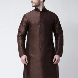 SG LEMAN Mandarin Collar Silk Straight Kurta-image-30
