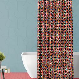 ArtzFolio Black & Red Printed Waterproof Shower Curtain-5