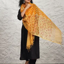 JAYPORE Printed Block Print Dupatta-2