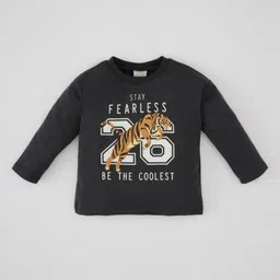 DeFacto Boys Typography Printed Round Neck Cotton T-shirt-image-40