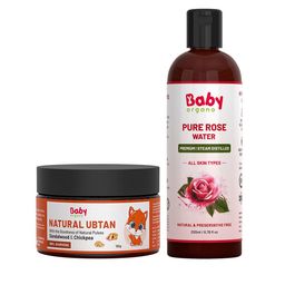 BABYORGANO Ubtan Powder 100g & Pure Rose Water - 200ml-11
