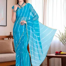 TRAQUILA Leheriya Printed Leheriya Saree-picture-36