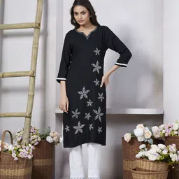 Wedani Women Ethnic Motifs Embroidered A-Line Thread Work Kurta-image-79