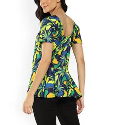 Aarika Leaf Printed Swim Suit With Cap image 5