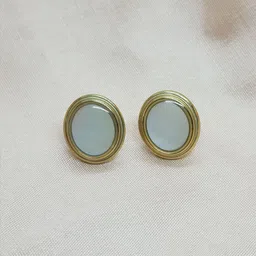 DressBerry Stainless Steel Gold-Plated Circular Studs-20