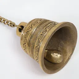 Fabindia Mehnoor Brass Bell With Chain-image-50