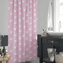 ArtzFolio Pink & White Printed Waterproof Shower Curtain-13