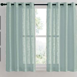 HOMEMONDE Grey & White Set of 2 Sheer Window Curtain-10
