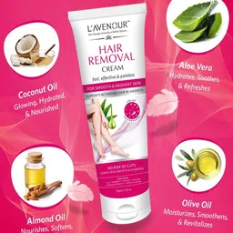 L'AVENOUR Set Of 3 Hair Removal Cream For Arms, Underarms, Legs & Bikini Line - 50 g Each image 2