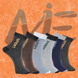 MJE Pack Of 6 Patterned Cotton Ankle Length Socks-52