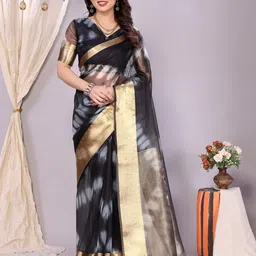 KALINI Tie and Dye Zari Banarasi Saree-image-48
