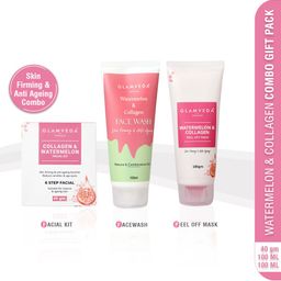 GLAMVEDA Glamveda Set Of 3 Watermelon & Collagen Anti Ageing Face Wash & Face Peel Off With 6-Step Facial Kit-13