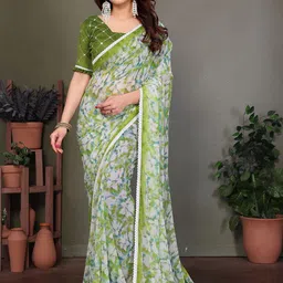 Moda Rapido Floral Pure Georgette Saree-picture-5
