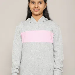 MOONAAH Girls Slim Fit Hooded Cotton Sweatshirt-picture-2