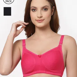 Floret Pack of 2 Magenta & Black Bras-21
