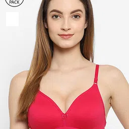 Floret Magenta & White Pack Of 2 Non Padded Bra-51