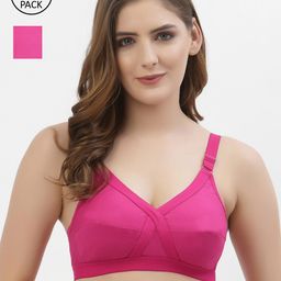 Floret Pack of 2 Magenta Non Wired Full Coverage Everyday Bra-43