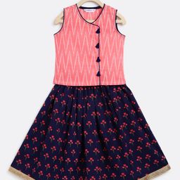 Campana Girls Printed Ready to Wear Cotton Lehenga & Blouse-image-23
