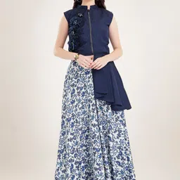 TWAM SUNDARA Printed Patchwork Detail Ready to Wear Lehenga & Choli-picture-15