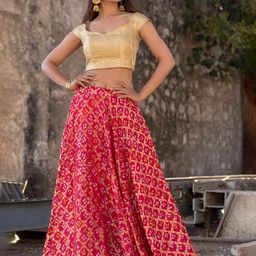 Rangpur Woven Design Zari Silk Ready to Wear Lehenga & Choli Set-picture-35