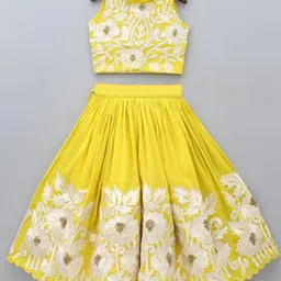 BAESD Girls Floral Embroidered Thread Work Ready to Wear Lehenga Choli-picture-46