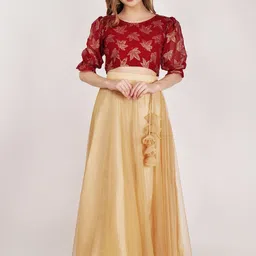 Frolic Rolic Printed Puffed Sleeves Ready to Wear Lehenga & Blouse-picture-44