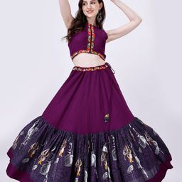 TWAM SUNDARA Printed Patchwork Cotton Ready to Wear Lehenga & Blouse-picture-11