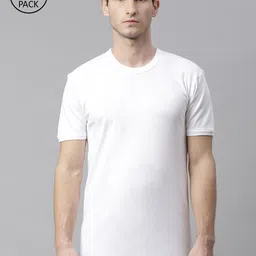 Marks & Spencer Men Pack of 3 White Solid Innerwear Vest T145821DWHITE-image-4