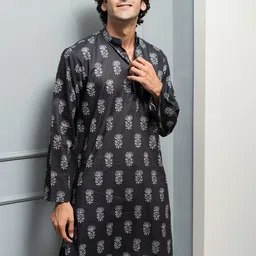 Shasak Floral Printed Straight Cotton Kurta-picture-45