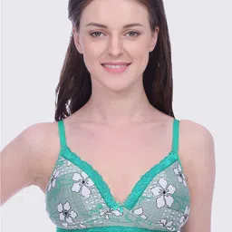 Bralux Floral Printed Full Coverage Lightly Padded Cotton Bra Bralux-DNO131Bra-Green-30B-31