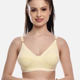 FIMS Women Beige Solid Cotton Non Padded Bra-10
