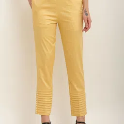 Moda Rapido Women Embellished Relaxed Easy Wash Cigarette Trousers-image-66