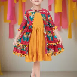 KAARIGARI Floral Fit & Flare Dress With Shrug-picture-29