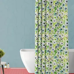 ArtzFolio White & Green Tropical Printed Waterproof Shower Curtain-image-95