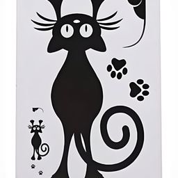 INDIAN ROYALS Black Hanging Cate Printed Self-Adhesive & Durable Wall Sticker-image-58