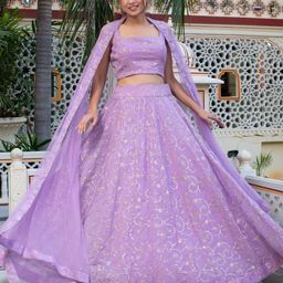 Kedar Fab Embroidered Sequinned Semi-Stitched Lehenga & Unstitched Blouse With Dupatta-picture-33